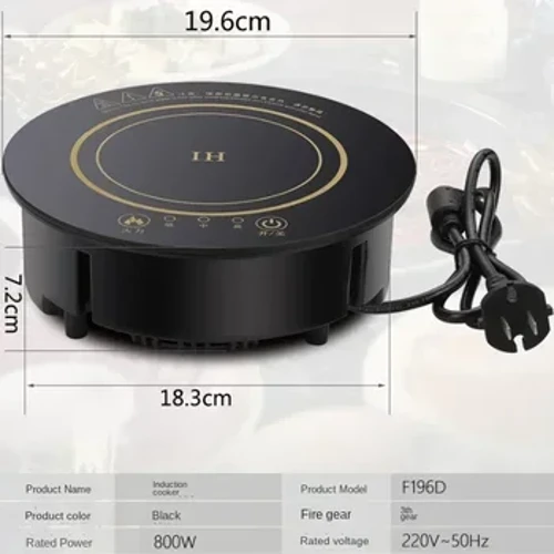 Bếp Điện Từ Tròn Nhỏ Gọn 220V Cho Nồi Lẩu Nhỏ, Bếp Điện Thương Mại Mini Nhúng Mini Cho Một Người 800W