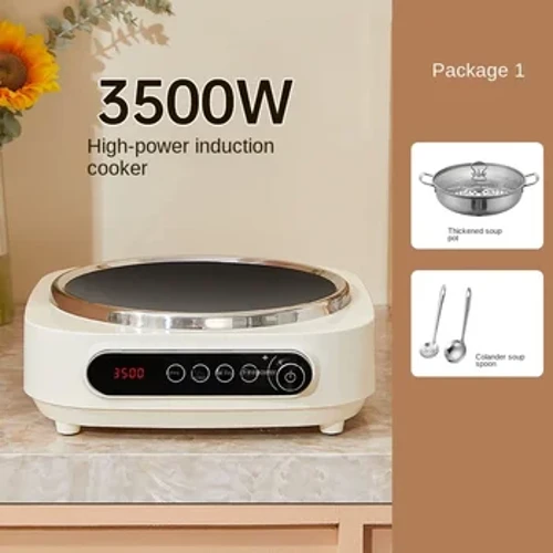 220 V induktsioonpliit Uus 3500 W suure võimsusega induktsioonpliit nõgus kristallplaat ja segamispanniga pliit