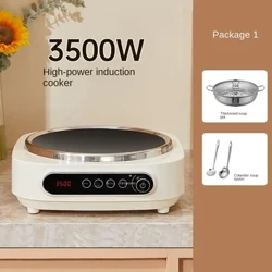 Popty anwytho 220V Newydd 3500W Anwythiad Pŵer Uchel Plât Crisial Ceugrwm Cogydd a Hob Stir Fry Pan