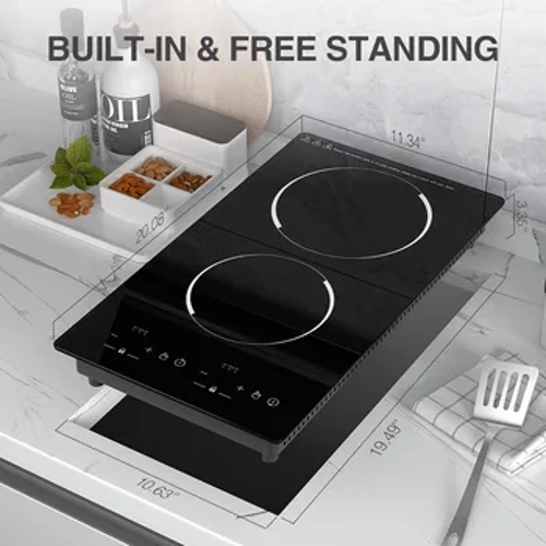 Popty pen dwbl Stof Ceramig Trydan Pŵer uchel Popty Dwbl Bwrdd Cooktop Plât Poeth Popty Trydan