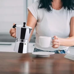Sekizgen Kahve Makinesi Moka Pot Paslanmaz Çelik Filtreli Alüminyum Espresso Su Isıtıcısı 50ml 100ml 150ml 300ml 450ml