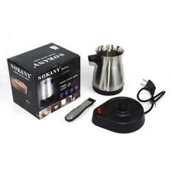 Máy pha cà phê điện Thổ Nhĩ Kỳ 600W, Bình Moka Ý tách rời 500ml, Chất liệu thép không gỉ, Máy pha cà phê cầm tay tiếng Ả Rập