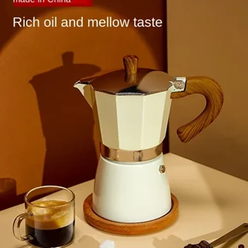 220V Electric Moka Pot Espresso Maker Set para sa Gamit sa Bahay na may Double Valve Manual na Coffee Pot