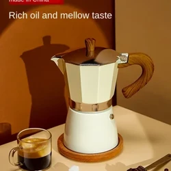 Set Gwneuthurwr Espresso Pot Moka Trydan 220V i'w Ddefnyddio yn y Cartref gyda Phot Coffi Llawlyfr Falf Dwbl