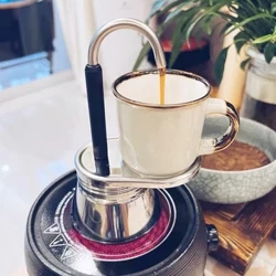 Mini 304 Moka Pot Italian Coffee Pot 1/2/4 Cups Electric Pots Espresso Single/Double Tube Hand Pour Coffee Appliance 1/2/4 Cups