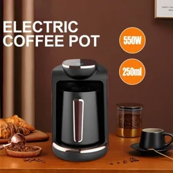 Turkish Coffee Maker Brew 4 Cups Espresso LED Dispaly Switch Portable Electric Moka Pot Tea Milk Teapot Coffee Machine Eu Plug