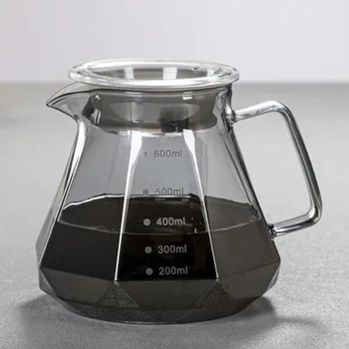 Leeseph espresso klaasist karahvini kohvikann, kallake üle kohvifiltriga veekeetja - 400 ml 600 ml teemantklaasist kohvijagamiskann