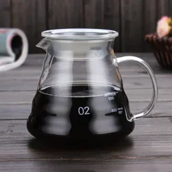 Leeseph kaffekaraff, 350/600 ml kaffe vattenkokare i klart glas Dela kastrull med lock, häll över kaffe Espressobryggare Tillbehör