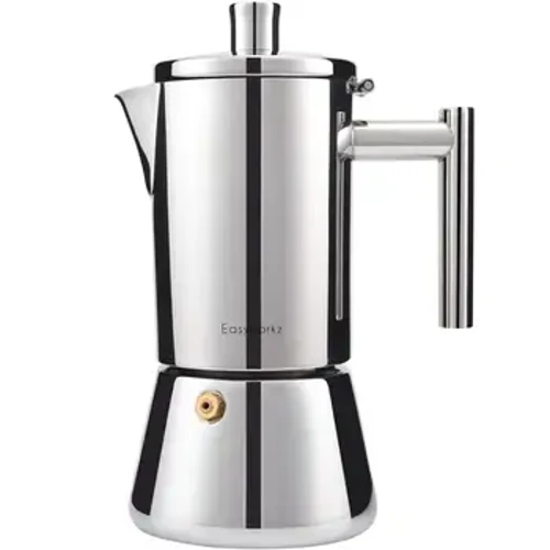 Easyworkz Diego Stovetop Espresso Makinesi Paslanmaz Çelik İtalyan Kahve Makinesi Makinesi 4 Fincan 6.8 oz İndüksiyon Moka Pot