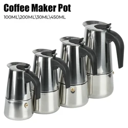 Coffee Maker Pot Moka Coffee Maker Stainless Steel 2/4/6/9 Cups Mocha Espresso Latte Stovetop Filter Coffee Pot para sa Kusina