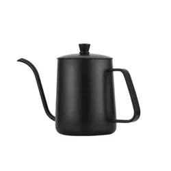 600ml Arllwyswch Coffi Dros Tegell Dur Di-staen Caead Du Pot Caffi Espresso Affeithiwr Diferu Dwr Offer Gwyddan Hir Pot Coffi
