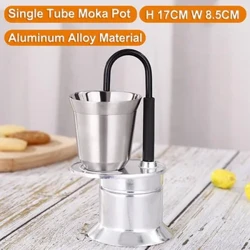 50ML Alwminiwm Tiwb Sengl Moka Pot 1 Cwpan Coffi Pot Stovetop Peiriant Coffi Eidalaidd Offer Espresso Offer Coffi Cegin Barista