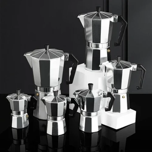 Aluminum Moka ipu Kofe Espresso Kope Maker Brewer Home lima-brewed Octagonal Moka ipu kīhini na lako kofe.