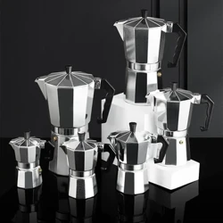 Cafetera de aluminio para Moca, cafetera Espresso, cafetera octogonal hecha a mano para el hogar, accesorios de cocina, utensilios para café