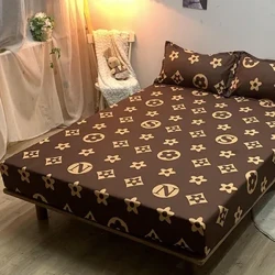 Deep Pocket Fit Sheet Family Dormitory Protector Bettset Fashion Home Textil Matratz Cover Bettwäsch Nee Këssengefall Classic