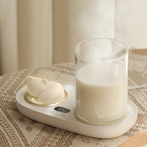 Aquecedor elétrico de copos, 3 engrenagens, temperatura, caneca, café, leite, aquecimento de água, copo, esteira com luz noturna, aquecedor de copos
