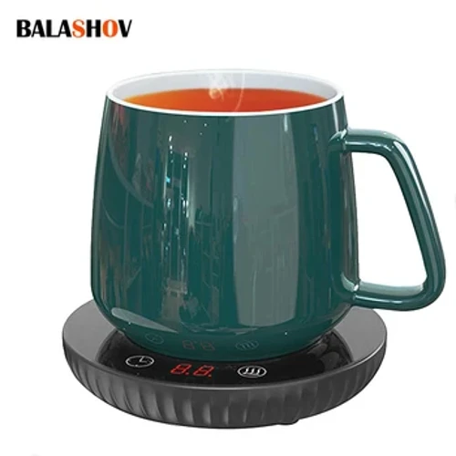 Tasse tasse plus chaude café lait thé eau tasse chauffage électrique pavé tactile température réglable machine à thé chaud chauffage plus chaud prise ue