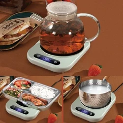 220V Bardak Isıtıcı 100°C Kaynatın Su Elektrikli Isıtma Plakası 4 Vites Kahve Süt Çay Isıtma Coaster Bardak Sıcak Tutma Taban Isıtıcı 300W