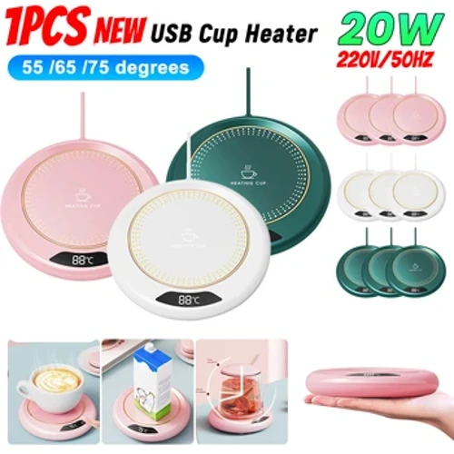 USB Becher Heizung Doheem Kaffi Téi Coupe Warmer Elektresch Heizkierper Waasserheizung Pad Portable Coupe Warmer fir Kaffi Mëllech Heizung