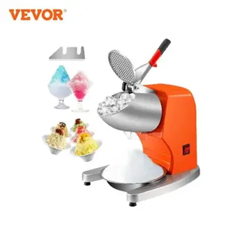 Machine électrique de fabricant de cône de neige de broyeur de rasoir à glace de VEVOR avec deux lames d'acier inoxydable Machine à glace rasée à la maison commerciale