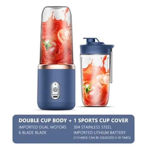 6 bıçaklı taşınabilir meyve sıkacağı bardağı USB smoothie blenderı fincan kablosuz Mini şarj meyve sıkacağı yiyecek mikseri buz kırıcı