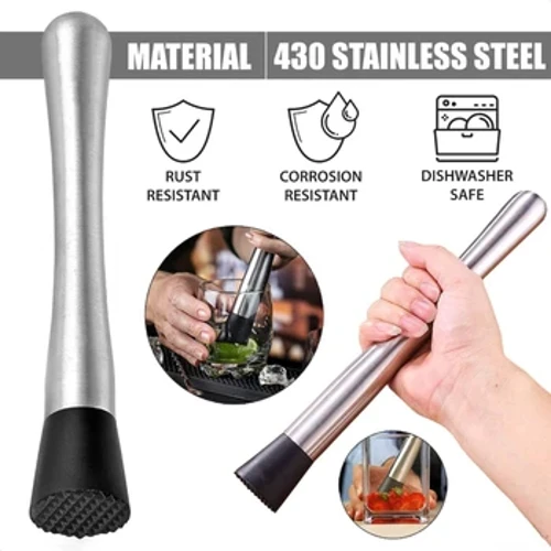 Multifunction Stainless Steel Durog Ice Hammer Durog Popsicle Sticks Cocktail Ice Cube Crusher Fruit Muddle Pestles Bar Tool