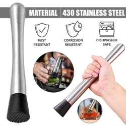 I-Multifunction Stainless Stainless Steel Ephihlizwe I-Ice Hammer Izinti Ze-Popsicle I-Cocktail I-Ice Cube Crusher Isithelo I-Muddle Pestles Bar Ithuluzi