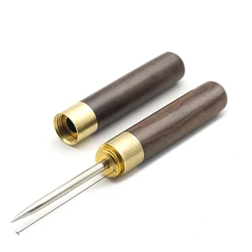 Rompighiaccio in acciaio inossidabile con manico in legno Strumento manuale per intagliare il ghiaccio Frantoi per ghiaccio domestico Cono di ghiaccio Bar Strumento per barista Utensile da cucina