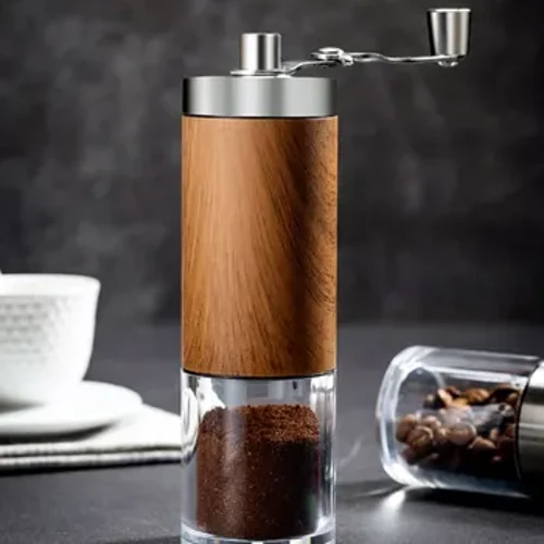 Máy Xay Cà Phê Di Động Hạt Gỗ Thép Không Gỉ Quay Tay Máy Xay Cà Phê Cầm Tay Dụng Cụ Nhà Bếp Máy Xay