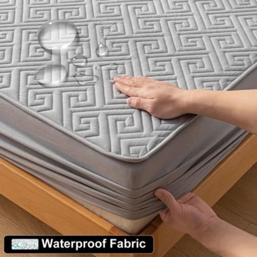 Su geçirmez Kalınlaşmak Yatak Örtüsü Ped Koruyucu Yıkanabilir Jakarlı Çarşaf Lateks Mat Yatak Örtüsü 120x200 120/150/180/200x200cm