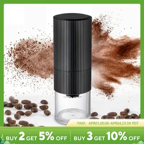Penggiling Kopi Listrik LED Display Baking Paint Pulverizer Penggiling Lada Hitam Tipe-C Isi Ulang Portabel Mesin Otomatis