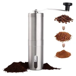 Manual na Coffee Grinder Stainless Steel Manual Conical Burr Coffee Bean Grinder na may Hand Crank at 18 Adjustable Settings