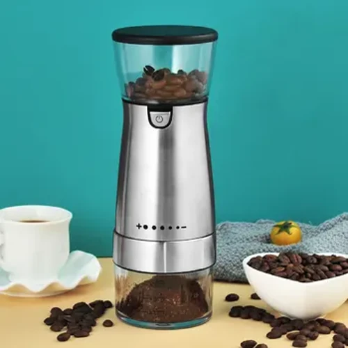 Elektrisk kaffekværn USB Rustfrit Stål Justerbar Grovhed Opladning Mølle Nødder Bønner Krydderier Korn Slibning Køkken Gadget