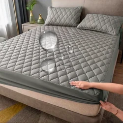 Funda de colchón de algodón impermeable, Sábana ajustable, Protector de reemplazo de cama, individual, doble, 140, 160, sábanas de tamaño múltiple