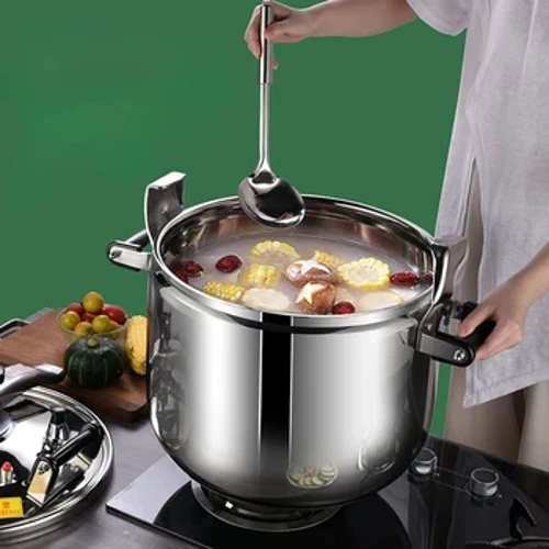 Pentola a pressione antideflagrante addensata, tipo con coperchio a pressione per uso domestico in acciaio inossidabile, grande capacità YX456TB