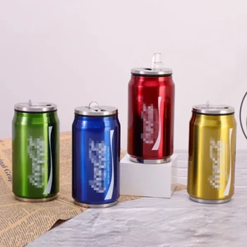 Rostfritt stål Cola Termosburk Vattenkopp Resebil Vakuumflaskor Dryckemugg Dubbellager Halmkopp Sodaburk Termoskoppar
