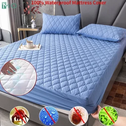 100% Chống Thấm Nước Làm Dày Tấm Bảo Vệ Nệm Chống Trơn Trượt Trang Bị Giường Miếng Lót Vỏ Gối Đơn Giường Đôi Nữ Hoàng Vương Kích Thước 1Pc