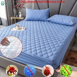 100% waasserdicht Thicken Matratz Protector Cover Non-Slip Fitted Bett Sheet Pad Bett Cover Single Double Bett Queen King Gréisst 1Pc