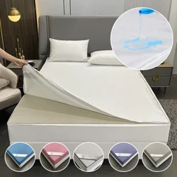 Funda de colchón impermeable con cremallera, Sábana ajustable de 6 lados, todo incluido, colchas a prueba de polvo para Protector doble Queen King