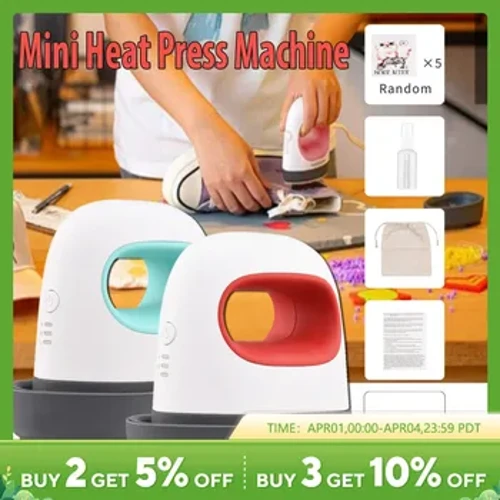 2023 Ny Bærbar Mini Iron Heat Press Machine Kortærmet DIY Label Hot Stamping Machine T-Shirt Print Easy Heating Transfe