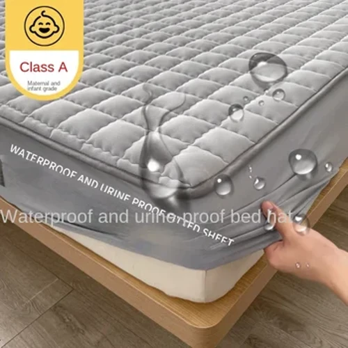 Housse de matelas imperméable gris/blanc, drap-housse de protection de matelas simple/Double/140/160, plusieurs tailles