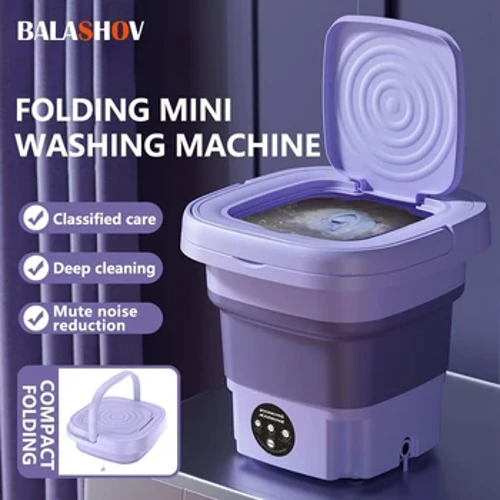 8L Di Động Nhỏ Có Thể Gập Lại Máy Giặt Với ​​Máy Sấy Quay Cho Tất Quần Lót Quần Lót Máy Giặt Máy Giặt Mini Gia Đình