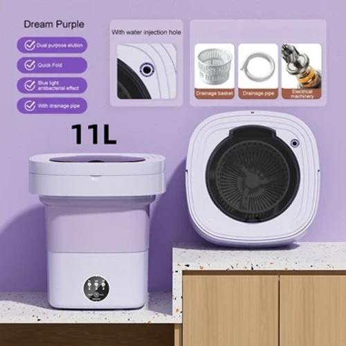 6L 11L Umshini Wokuwasha Ophathwayo Ogoqa Izingubo Ezinkulu Zengubo Spin Dryer Ibhakede Lokuhamba Impahla yangaphansi Amasokisi I-Ultrasonic Mini Washer