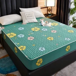 Waterproof Mattress Cover Pad Stretch Breathable Latex Mattress Protector Skin-Friendly Fitted Sheet Bed Cover Para sa Sala
