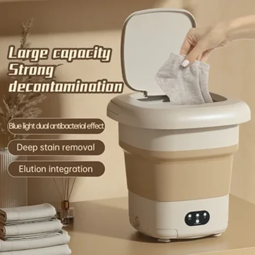 Máy Giặt Di Động 11L Gấp Công Suất Lớn Với Quần Áo Quay Máy Sấy Xô Du Lịch Quần Lót Tất Quần Lót Máy Giặt