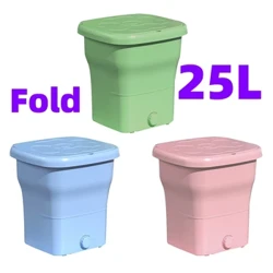25L Large Portable Washing Machine Folding and Dryer Bucket for Clothes Tourists Travel Automatic Socks Underwear Mini Washer