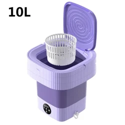Mini máquina de lavar roupa portátil dobrável, 10l, com balde secador para roupas, viagem, casa, calcinha, meias, roupa íntima, lavadora