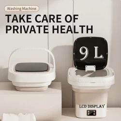 9L Umshini Wokuwasha Obambekayo Ogoqekayo 3 Izindlela Ezine-LCD Display Spin Dryer Automatic Underwear Sock Centrifuge umshini wokuwasha