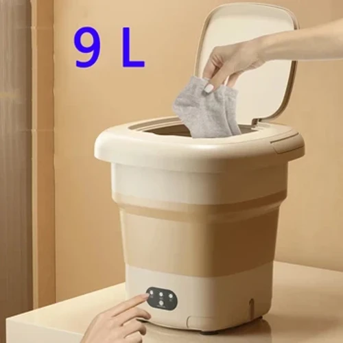 9L kokoontaittuva pesukone Kannettava pesukone Mini taitettavat sukat Alusvaatteet sisäänvedettävä kotipesukone (kuivauskuivauksella)