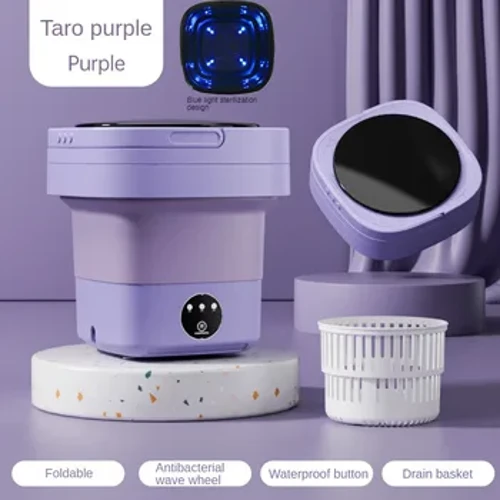 Portable Foldable Washing Machine na May Spin Dryer Awtomatikong Mini Underwear Sock 110v/220V Washing Machine na May Centrifuge 8L
